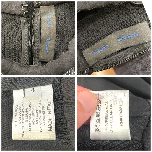 Proenza Schouler Wool-Crepe & Lace Peplum Dress Size 4 - Picture 16 of 16